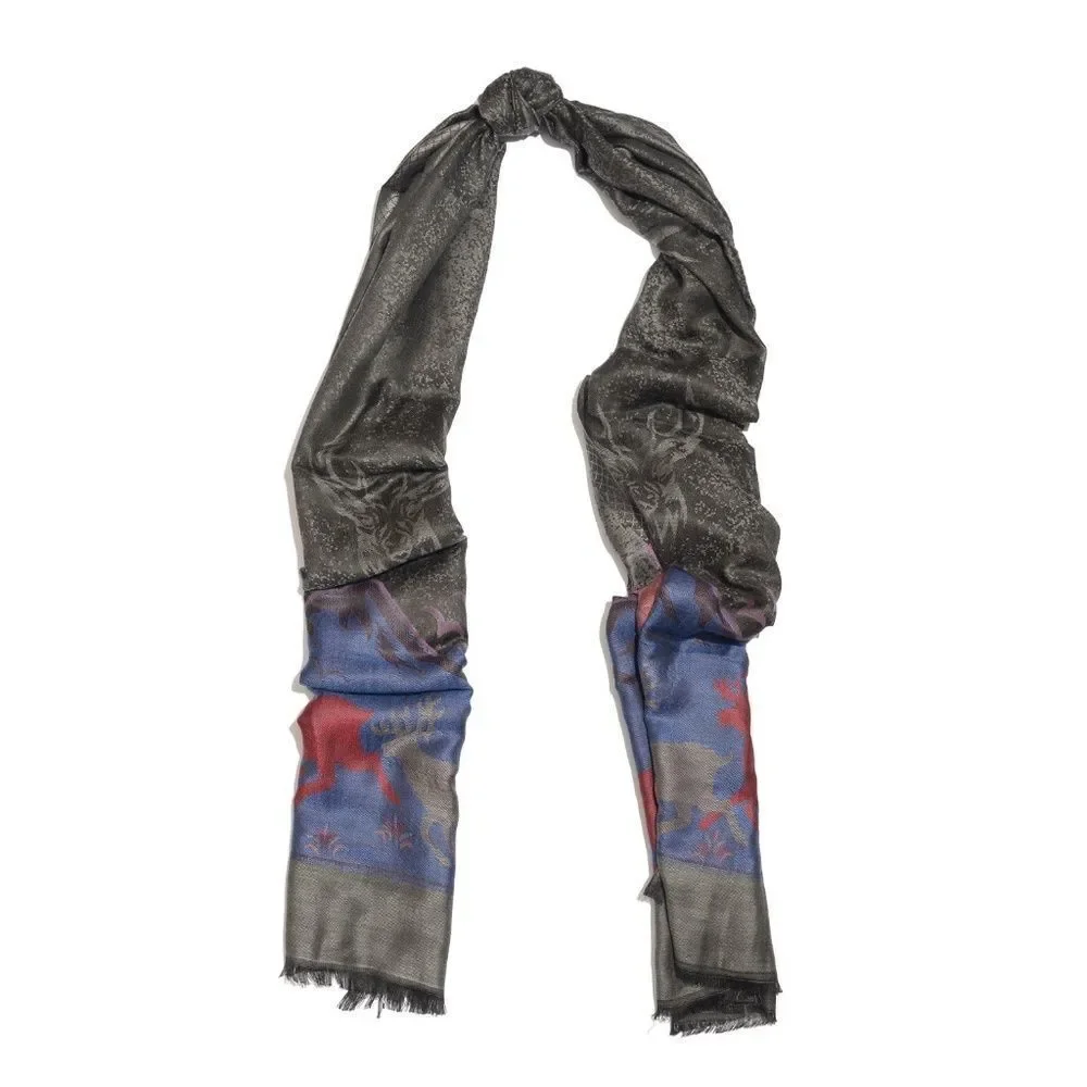 Scarf Reversible Gray Multi color